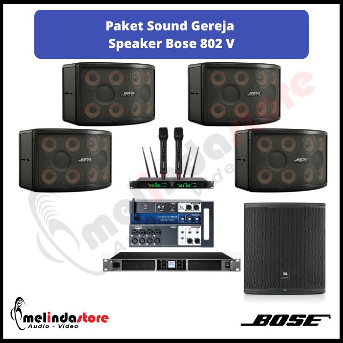 Paket Sound Gereja Speaker Bose 802 V | 4 Speaker dan 1 Subwoofer JBL